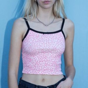 Pink cheetah print brandy Melville tank top